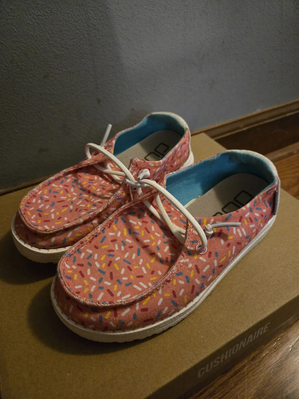Hey Dude Kids' Pink Sprinkle Slip-On Shoes